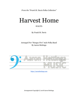 Book cover for Harvest Home - Waltz - for "Hungry Five" Polka Band