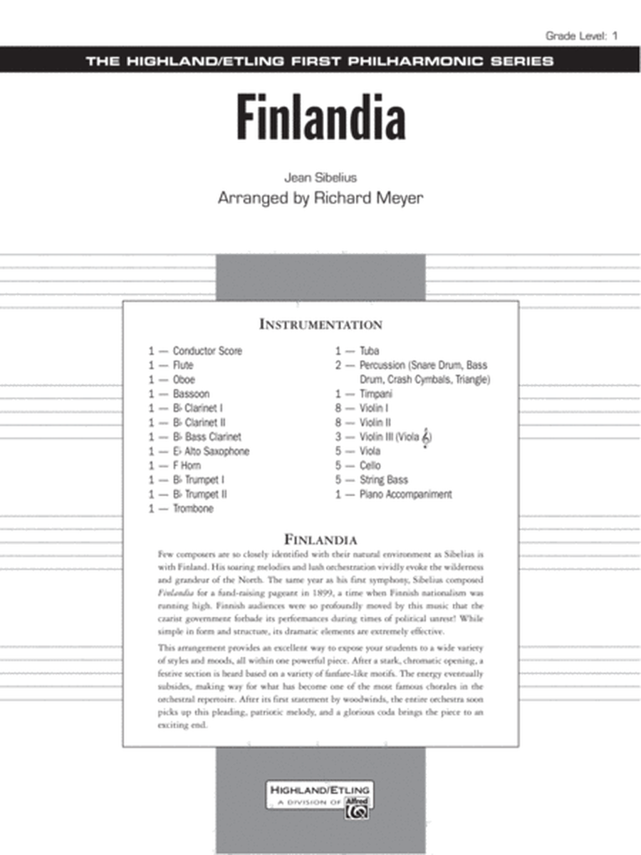 Finlandia: Score
