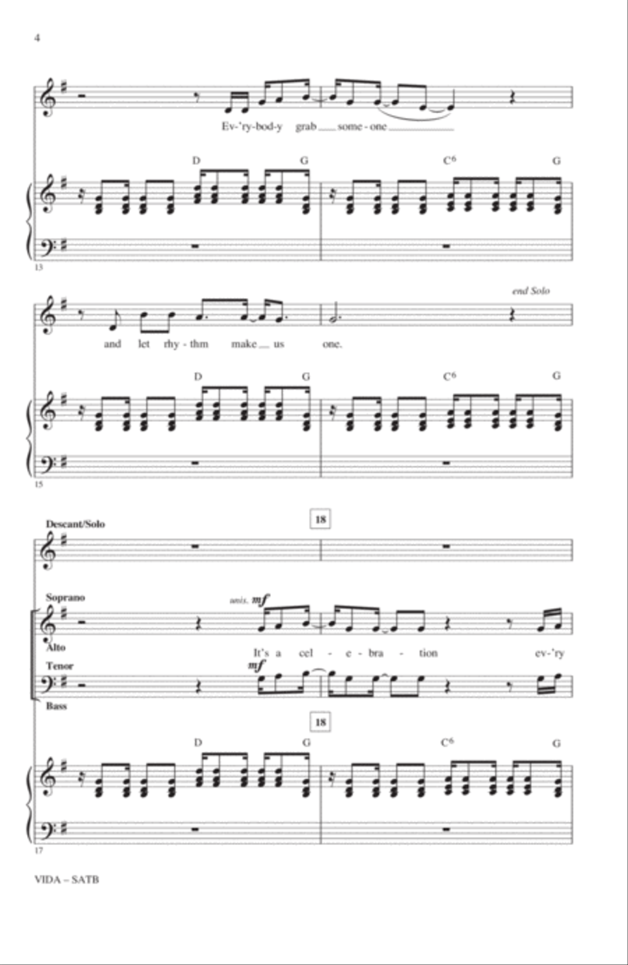 Vida 4-Part scores gallery preview page 3