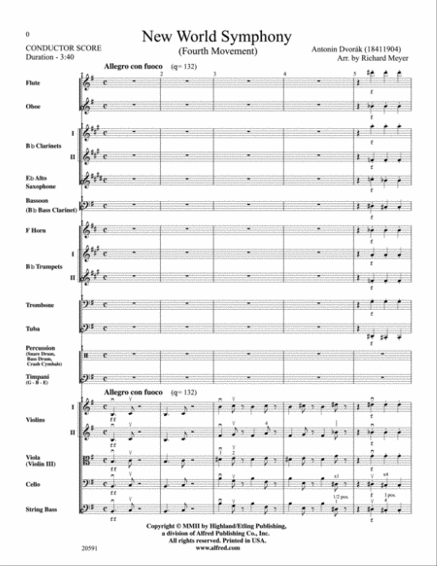 New World Symphony (Fourth Movement) Full Orchestra scores gallery preview page 2