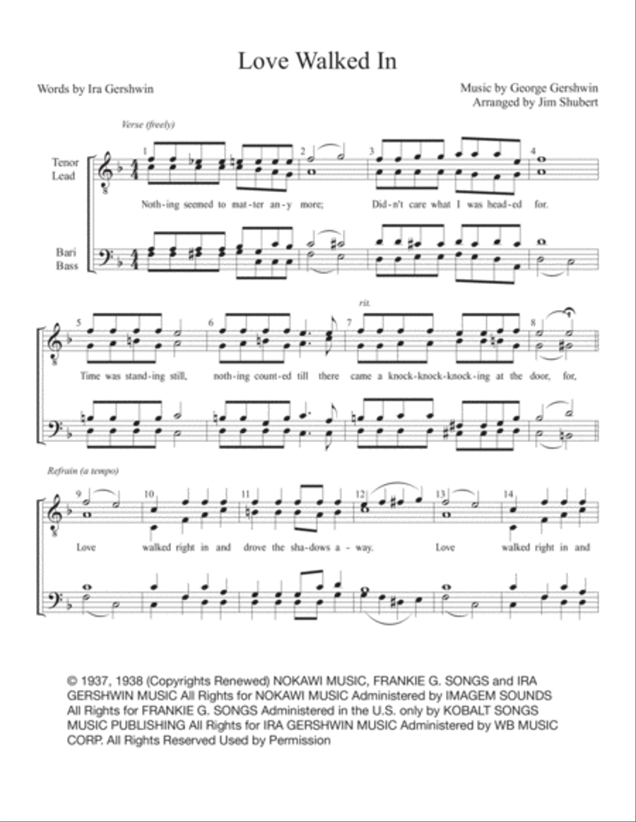 Love Walked In Love Walked In TTBB scores gallery preview page 1