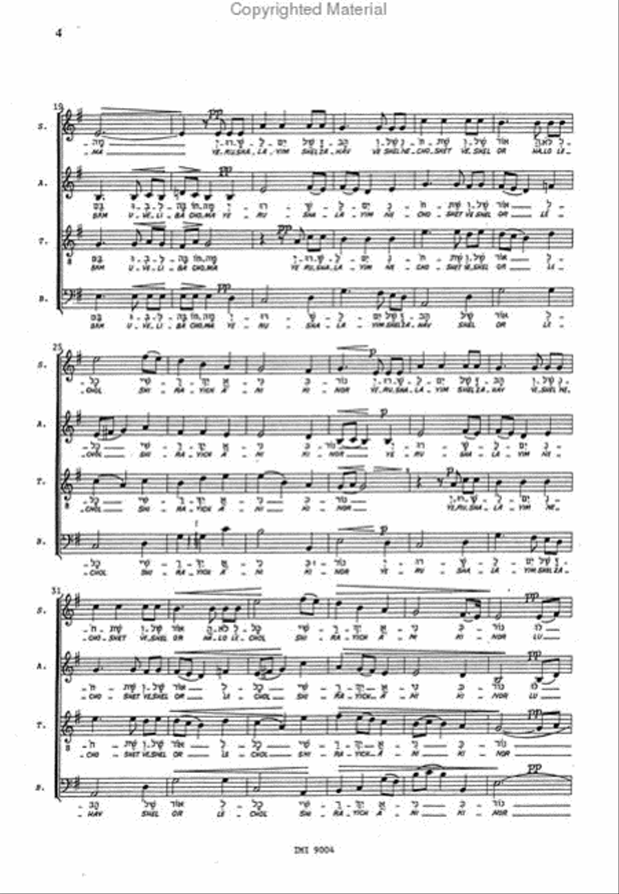 Jerusalem of Gold Jerusalem of Gold 4-Part scores gallery preview page 3