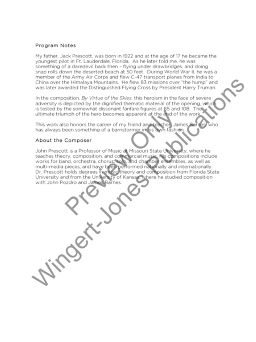 By Virtue of the Skies Concert Band scores gallery preview page 3