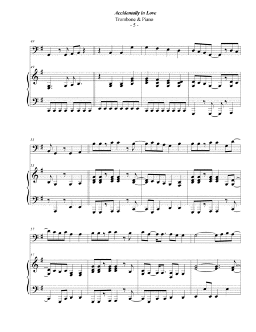 Accidentally In Love Piano scores gallery preview page 5