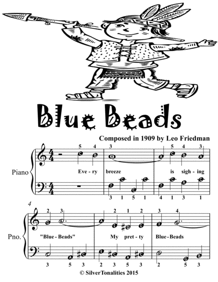 Blue Beads Easiest Piano Sheet Music for Beginner Pianists 2nd Edition