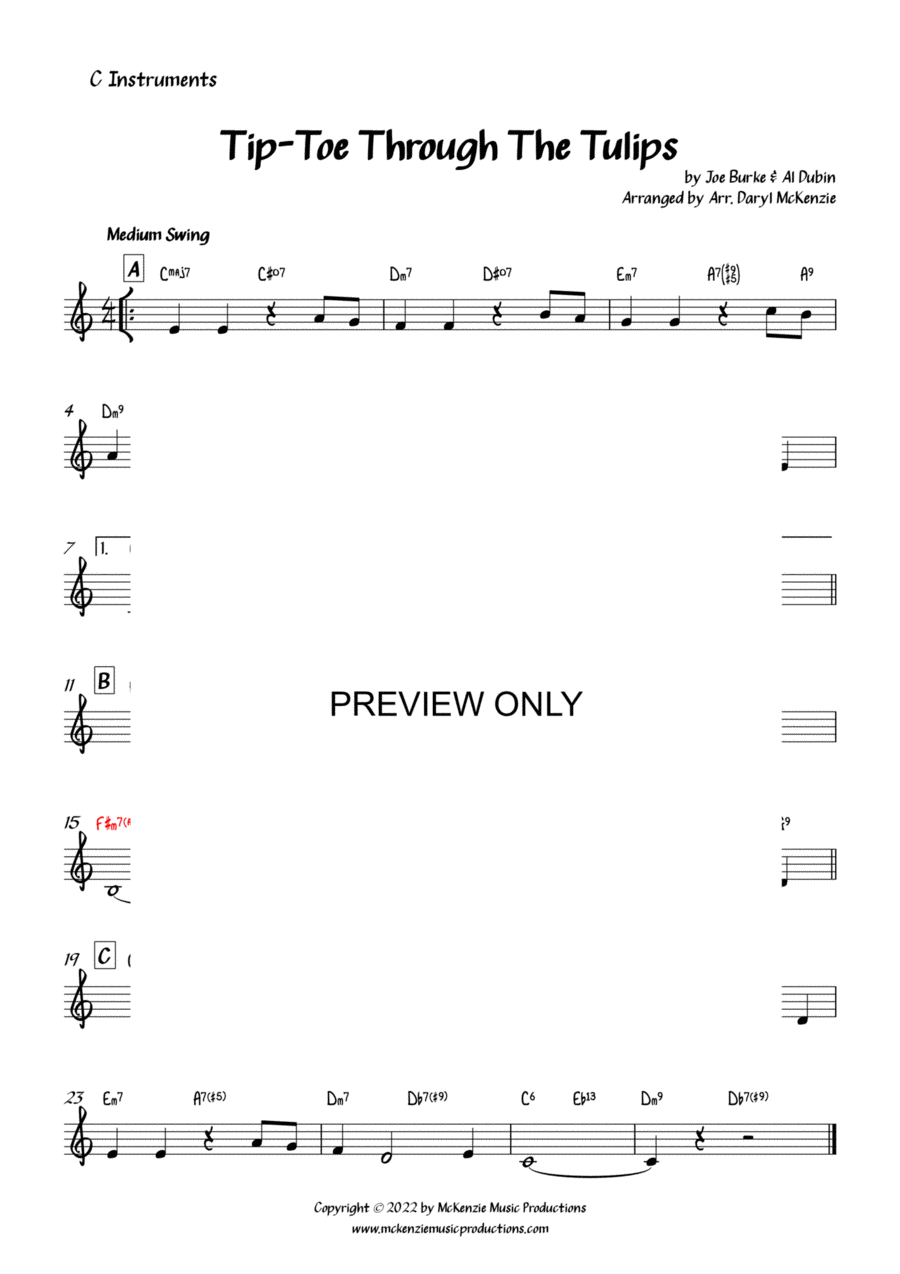 Tip-Toe Through the Tulips with Me Piano scores gallery preview page 1