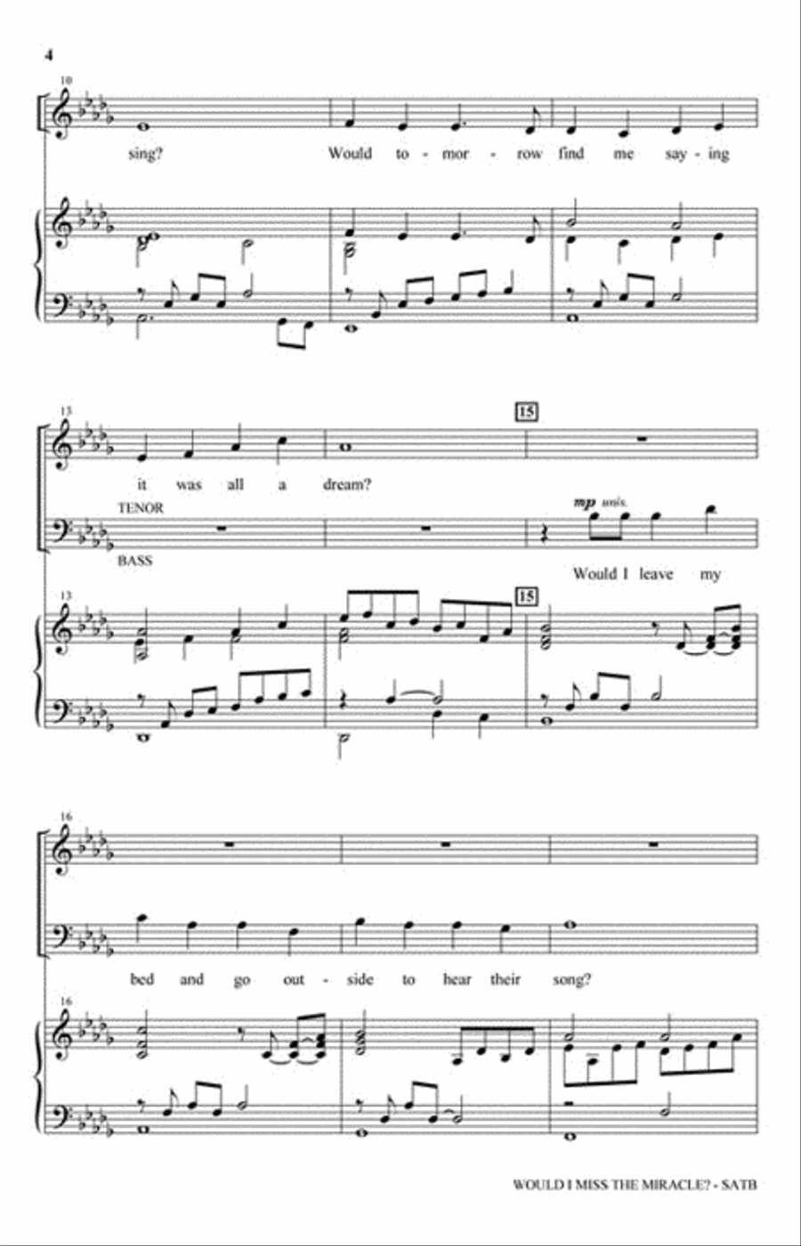 Would I Miss the Miracle? 4-Part scores gallery preview page 3