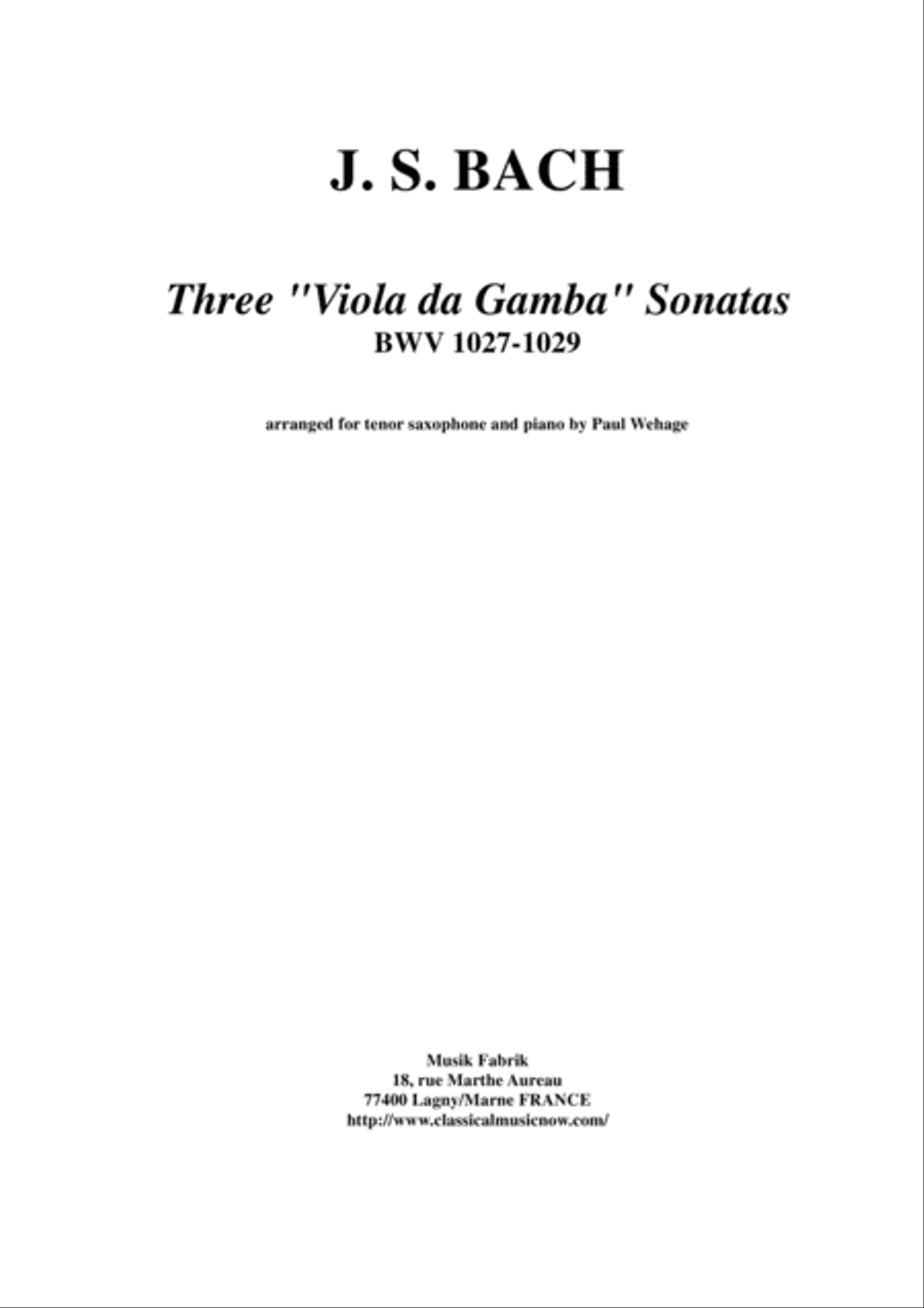 J. S. Bach: Three 