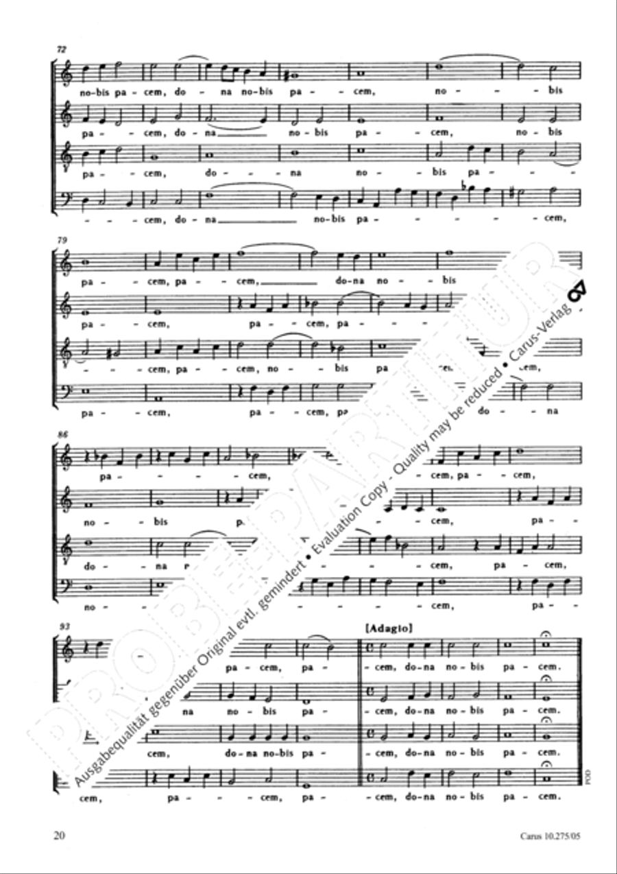 Mass in C Major 4-Part scores gallery preview page 21
