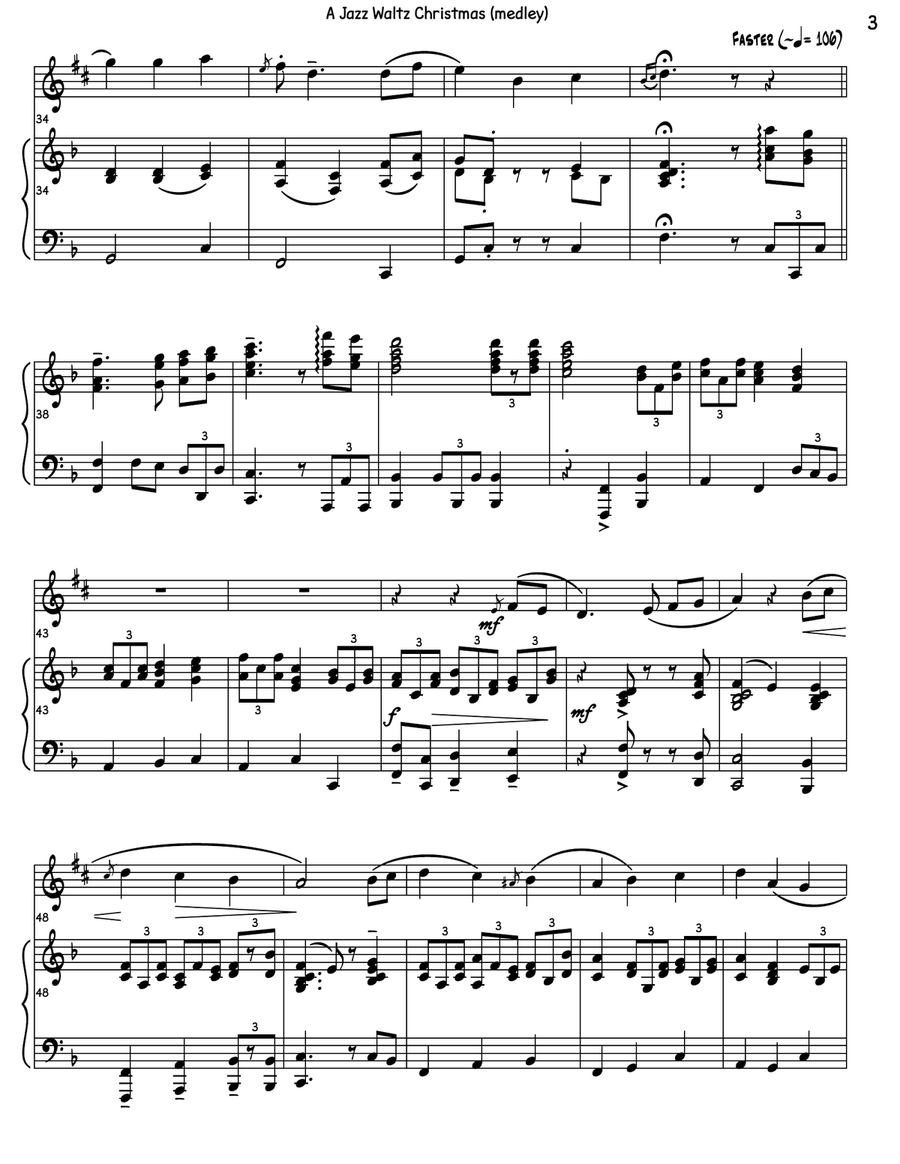 A Jazz Waltz Christmas (medley) Alto Saxophone scores gallery preview page 6
