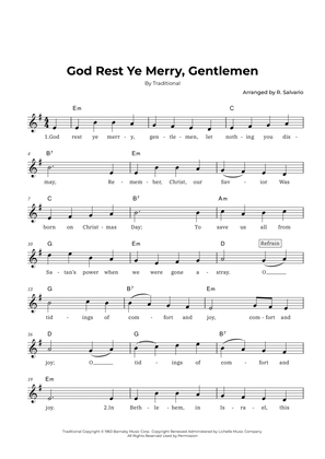 God Rest Ye Merry, Gentlemen (Key of E minor)