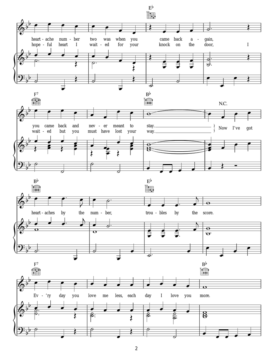Heartaches By The Number Heartaches By The Number Guitar scores gallery preview page 2