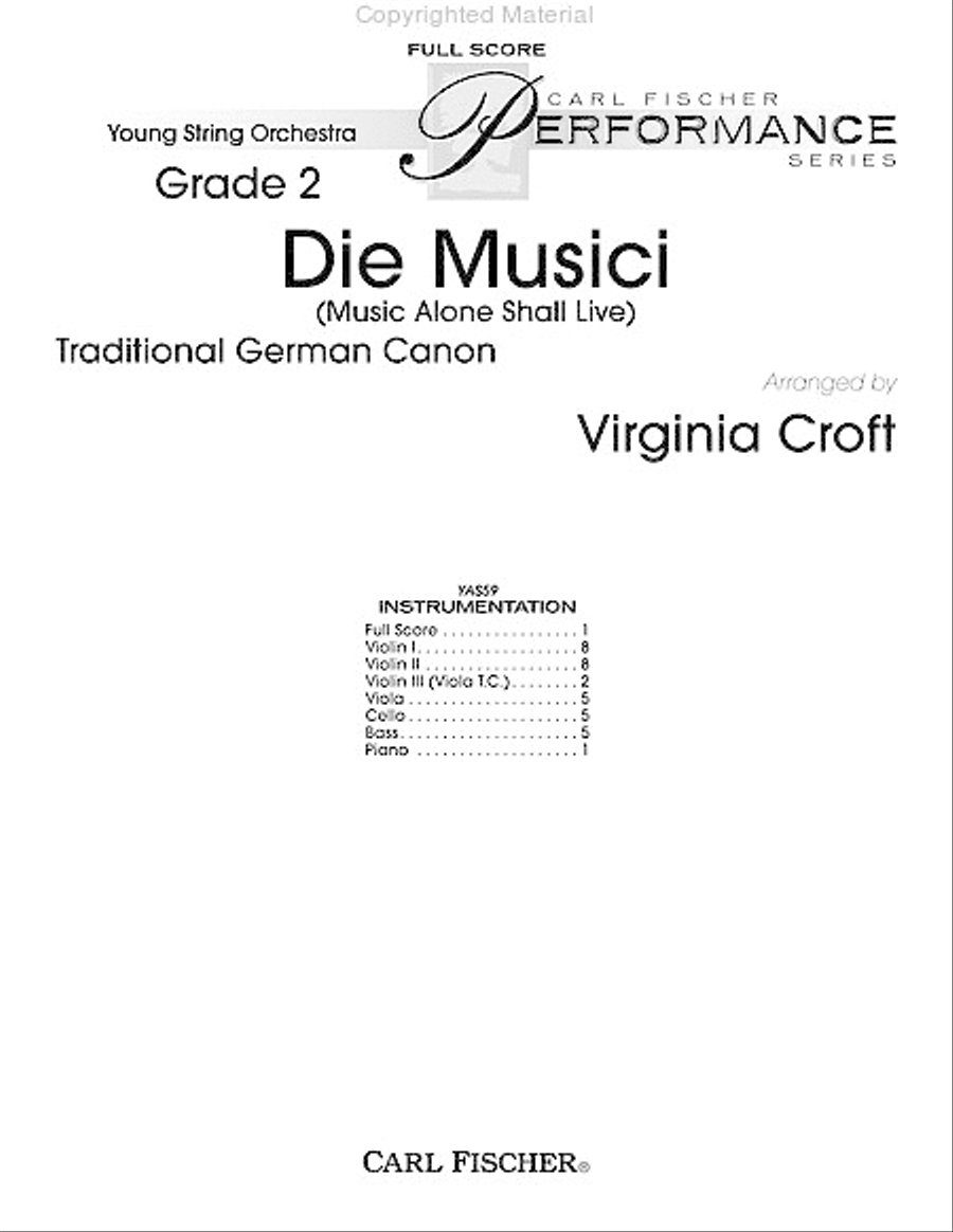 Die Musici (Music Alone Shall Live) String Orchestra scores gallery preview page 2