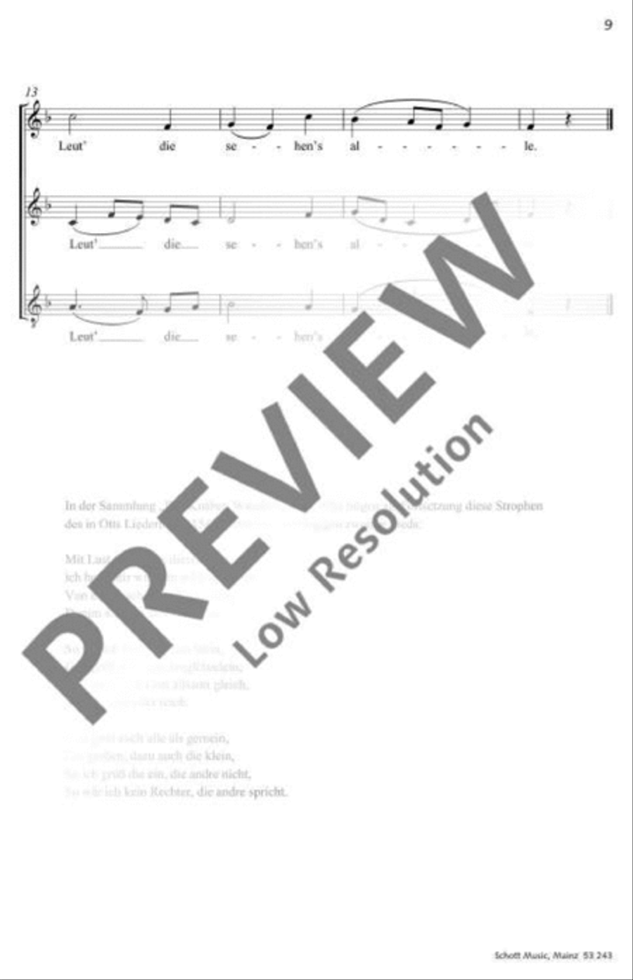 Drei Volkslieder Drei Volkslieder SAT scores gallery preview page 10