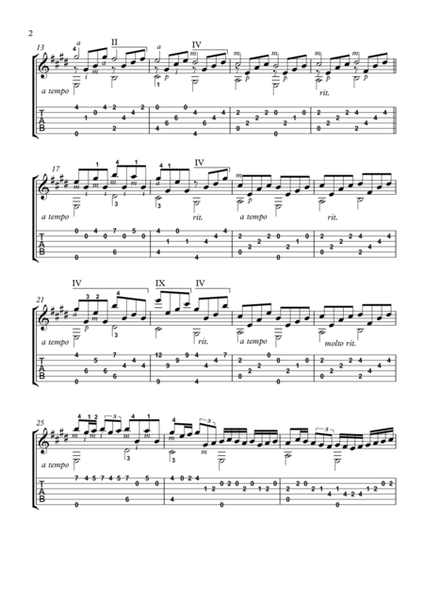 Canon by Pachelbel guitar solo with TAB image number null