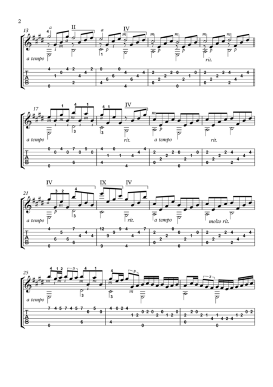 Canon by Pachelbel guitar solo with TAB image number null