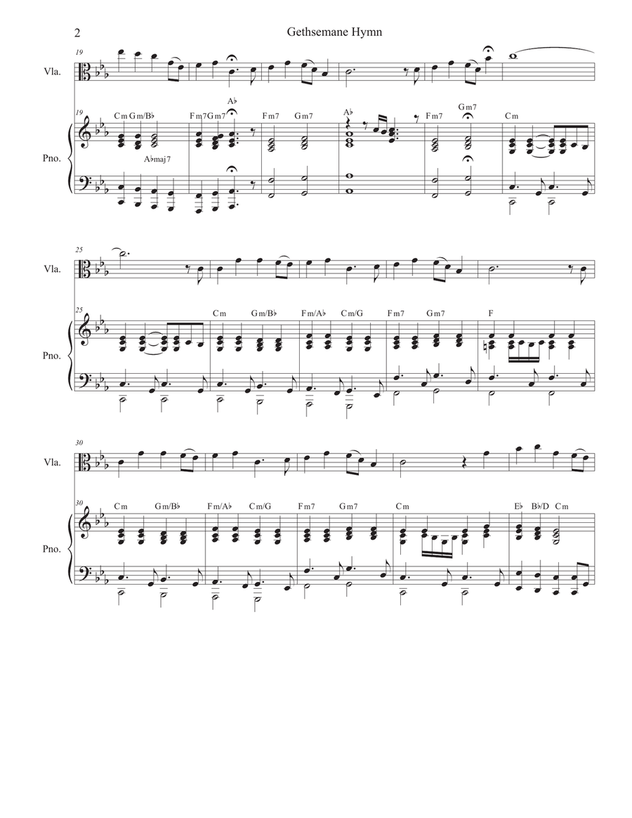 Gethsemane Hymn Viola scores gallery preview page 2