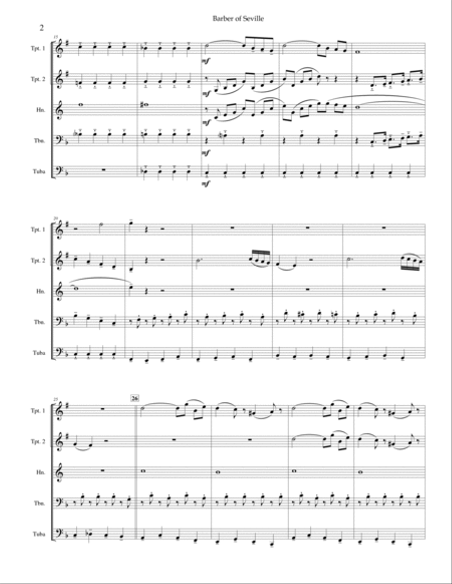 Overture to the Barber of Seville Brass Ensemble scores gallery preview page 2