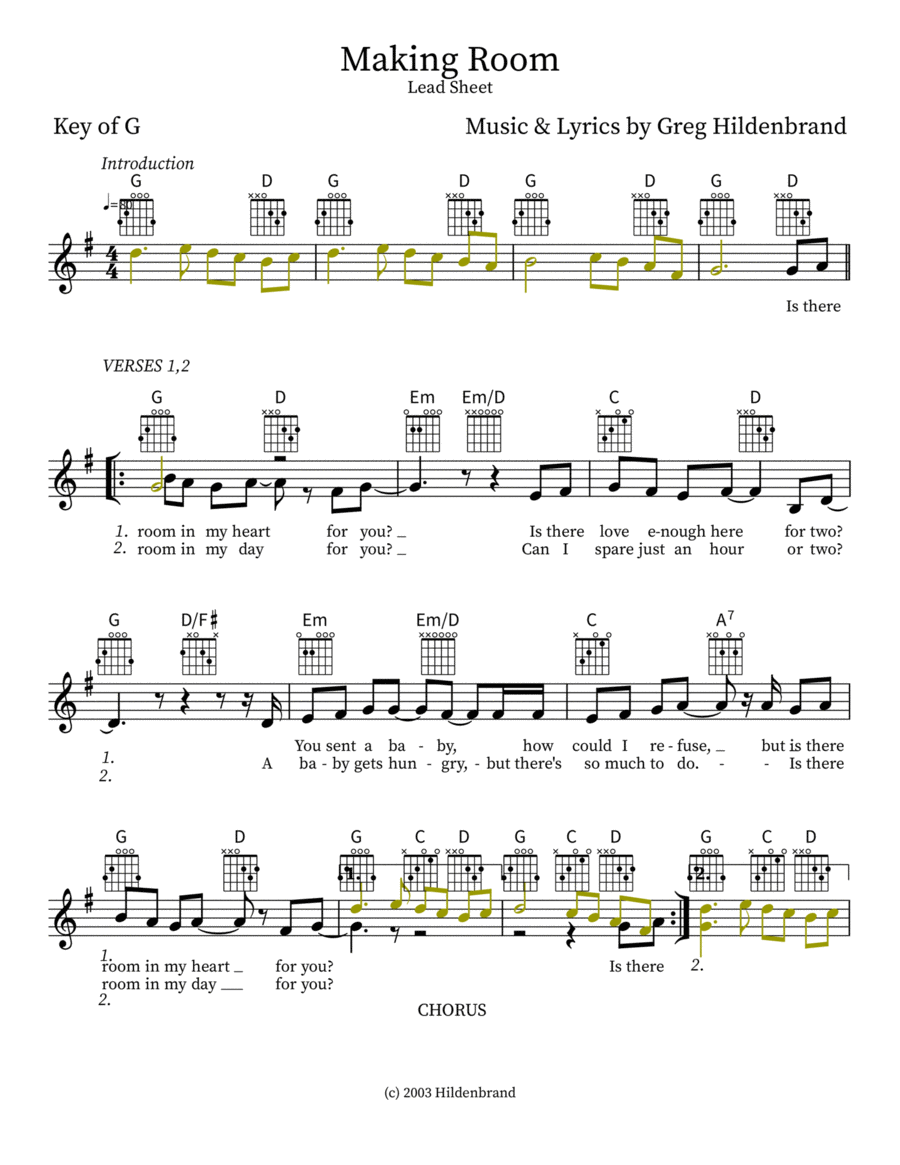 Making Room Piano scores gallery preview page 1