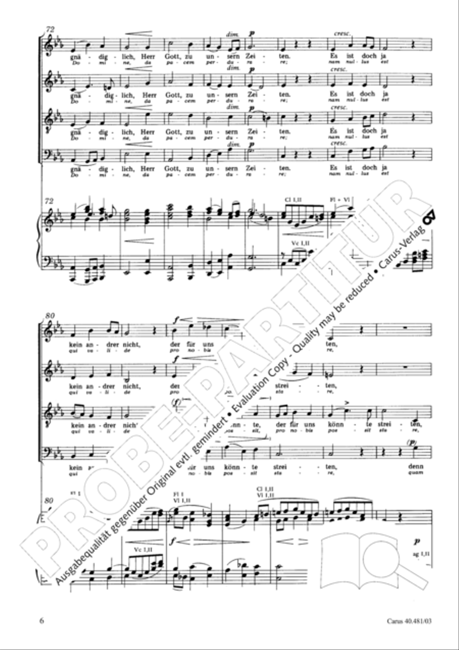 In thy mercy grant us peace (Verleih uns Frieden gnadiglich) 4-Part scores gallery preview page 7