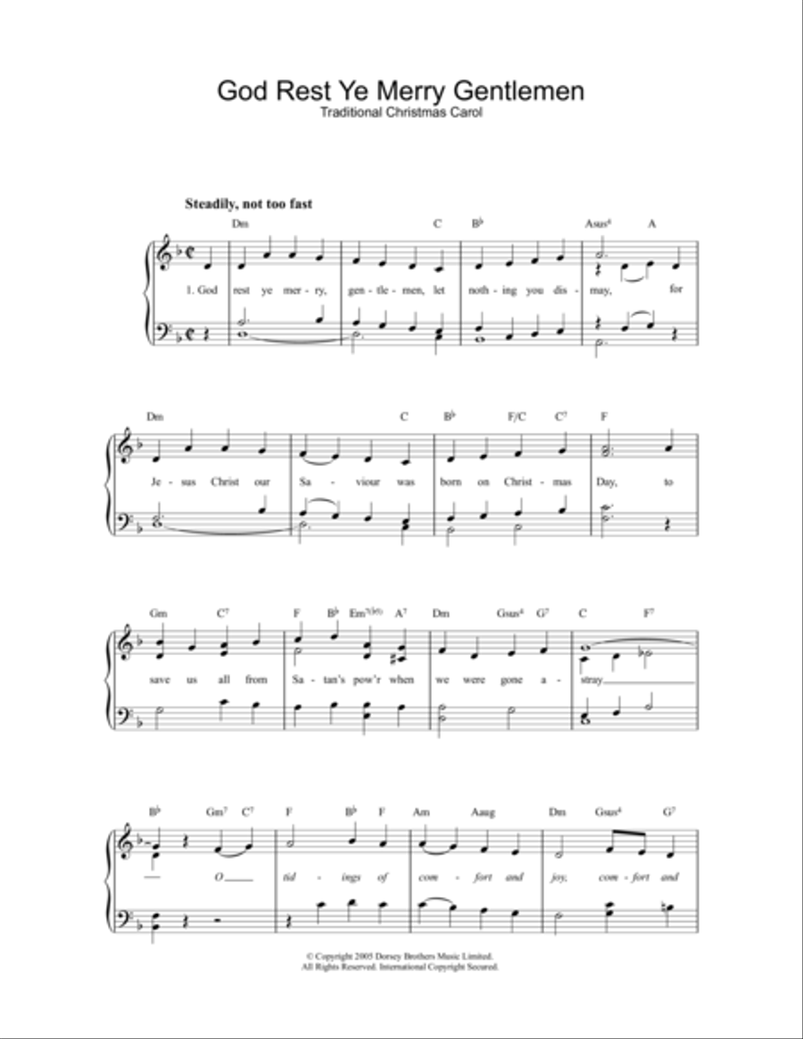 God Rest Ye Merry, Gentlemen Easy Piano scores gallery preview page 1