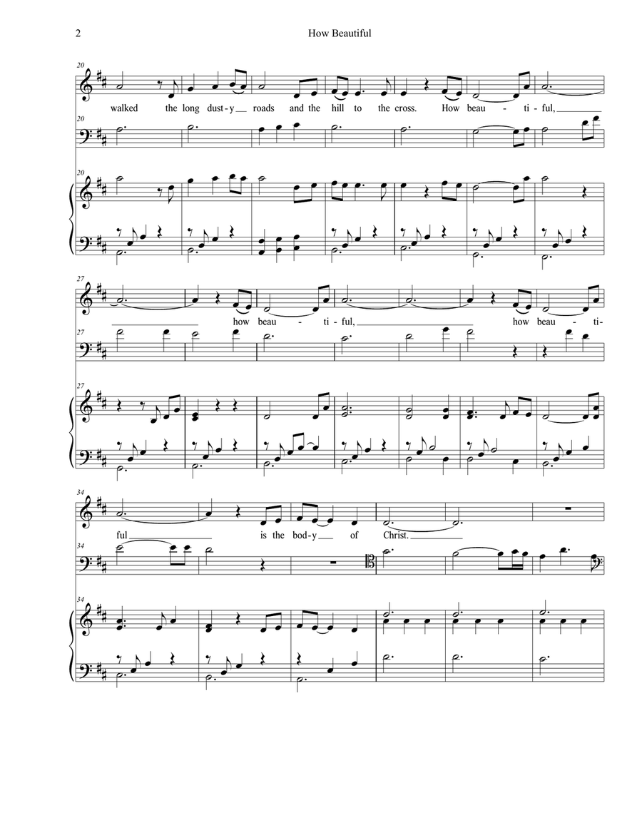 How Beautiful Choir scores gallery preview page 2