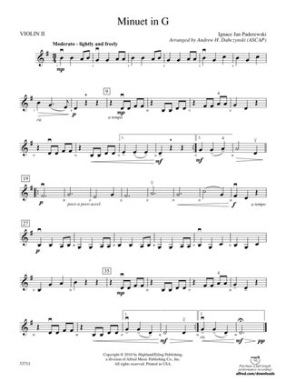 Minuet in G: 2nd Violin