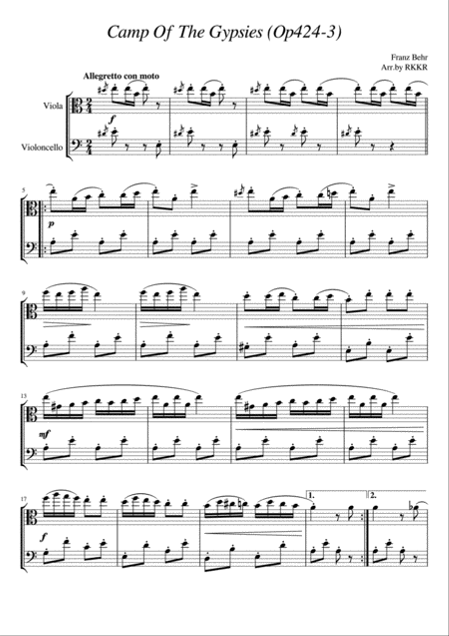 Camp Of The Gypsies Camp Of The Gypsies Set of Parts scores gallery preview page 1