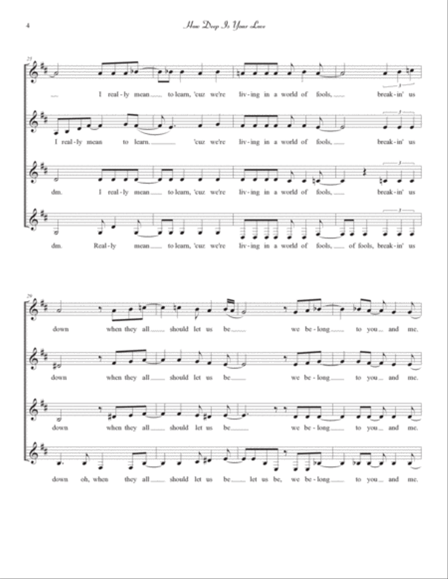 How Deep Is Your Love SSAA scores gallery preview page 4