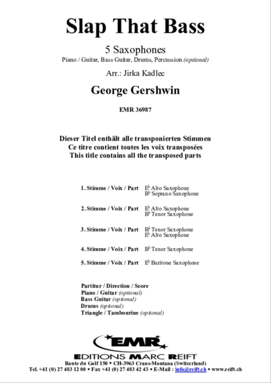 Slap That Bass Slap That Bass Saxophone Quintet scores gallery preview page 2
