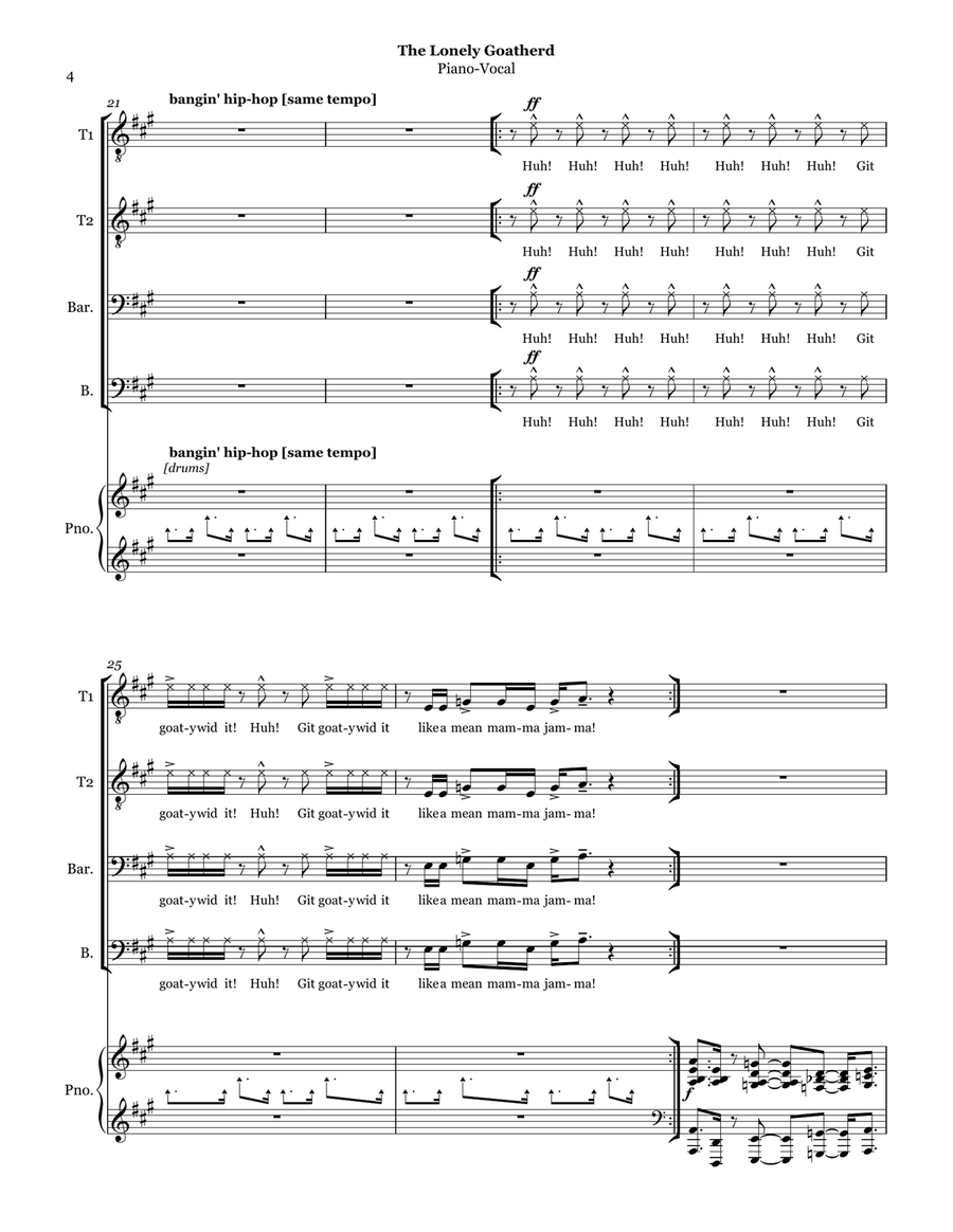The Lonely Goatherd from the Sound of Music TTBB scores gallery preview page 4