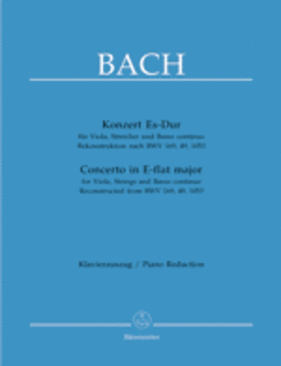 Book cover for Concerto for Viola, Strings and Basso continuo E flat major