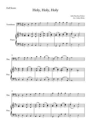 Holy, Holy, Holy (Traditional Christian Song) for Trombone Solo and Piano Accompaniment