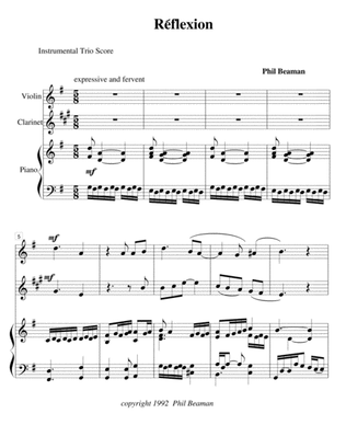 Book cover for Reflexion-Violin-Clarinet-Piano