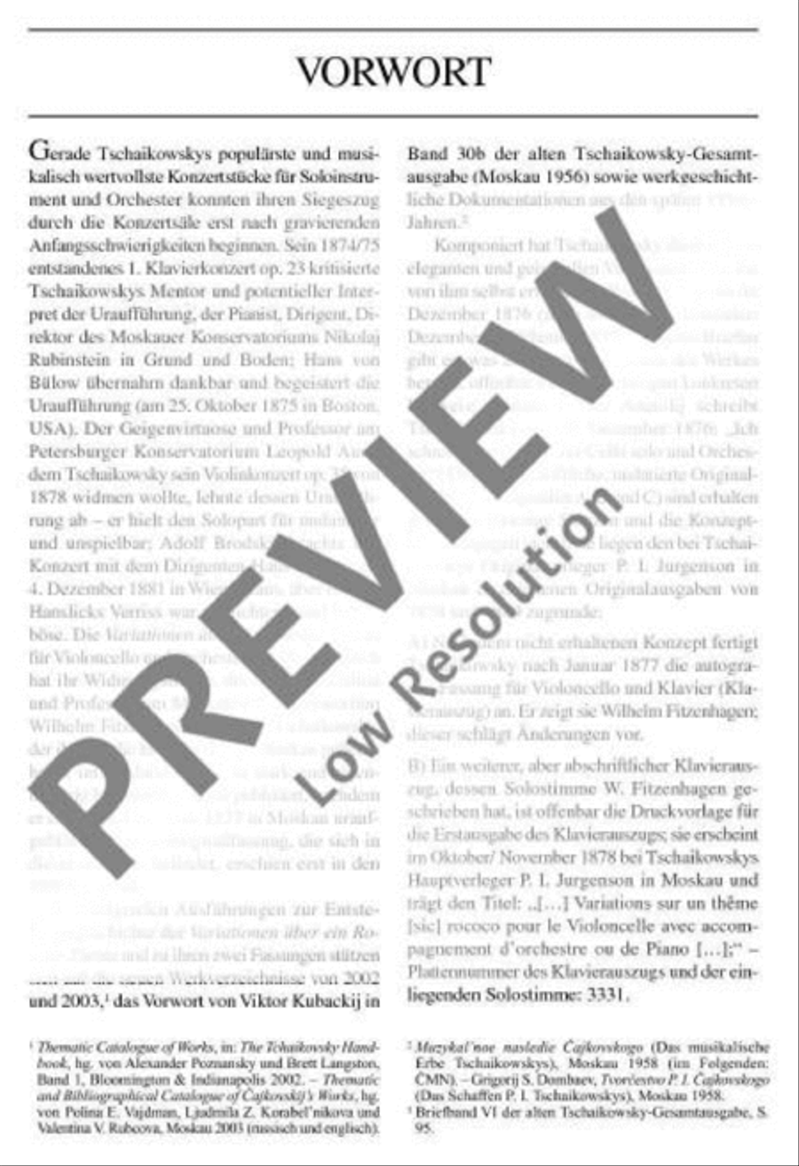 Variations on a Rococo Theme for Cello and Orchestra Orchestra scores gallery preview page 7