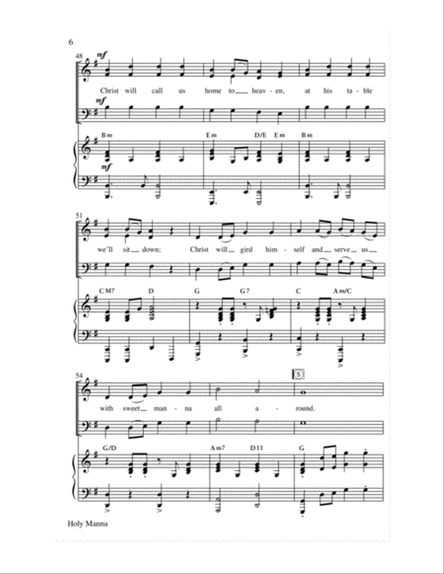 Holy Manna Holy Manna Choir scores gallery preview page 6