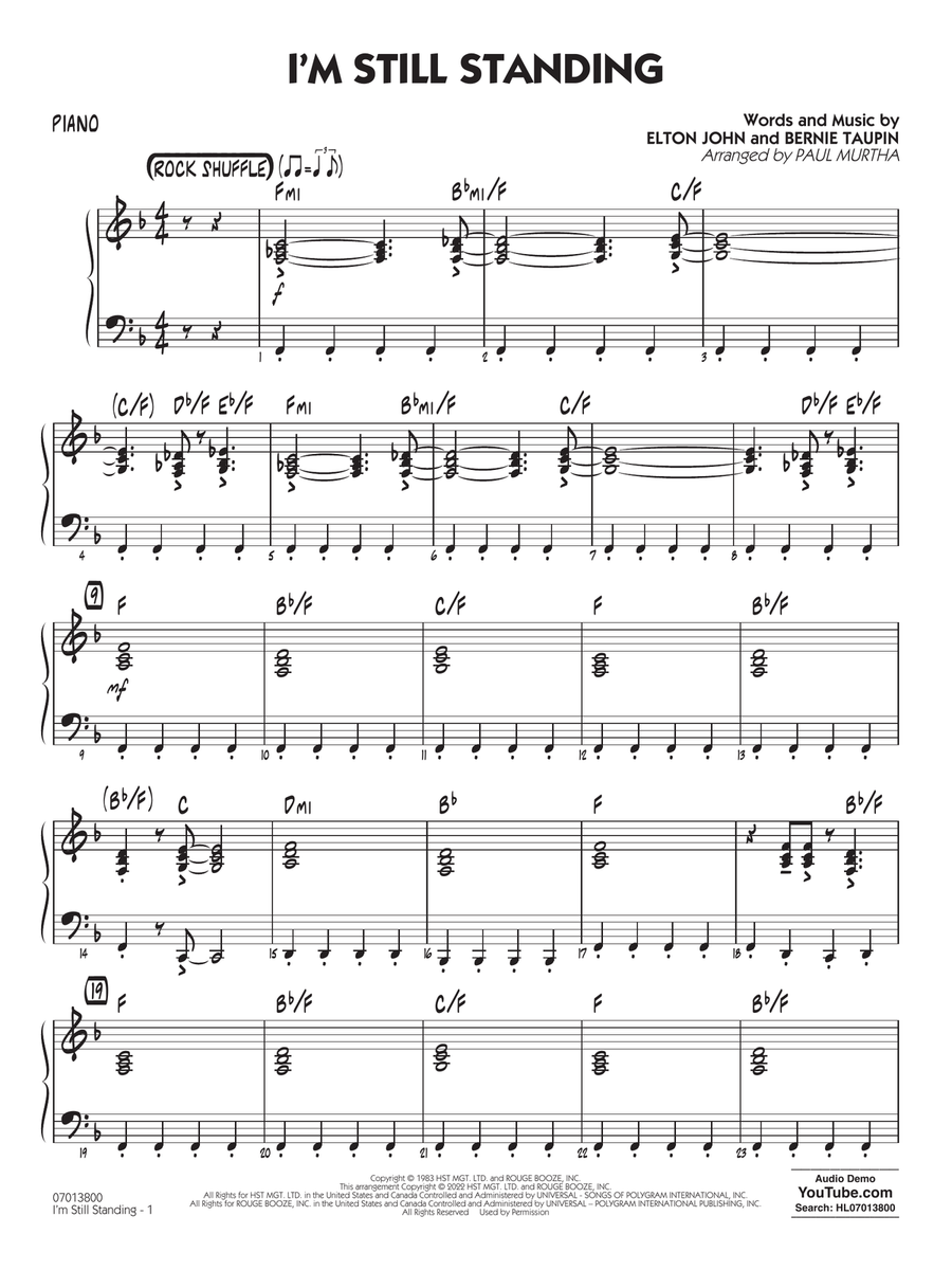 I'm Still Standing (arr. Paul Murtha) - Piano