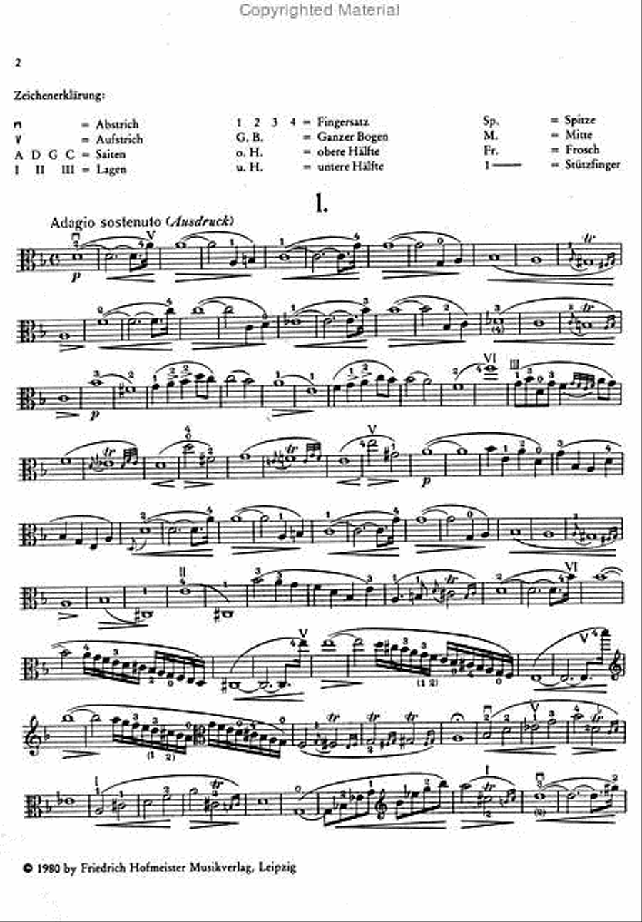 42 Etüden oder Capricen für Violine. Für Viola übertragen Violin scores gallery preview page 2