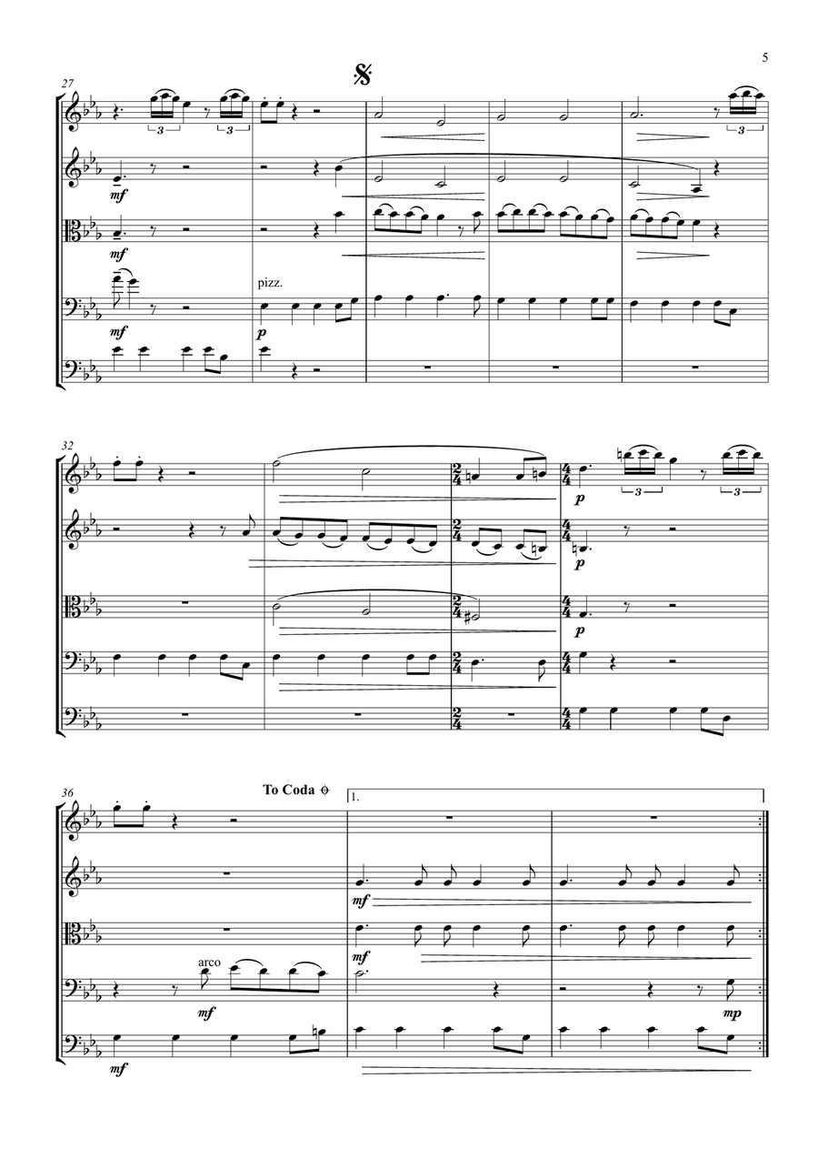 The Day Before You Came String Orchestra scores gallery preview page 5