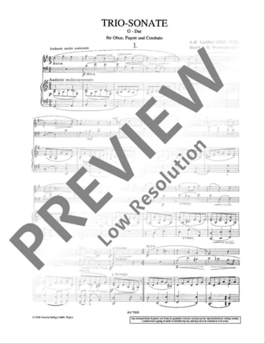 Triosonate G-Dur Bassoon scores gallery preview page 3