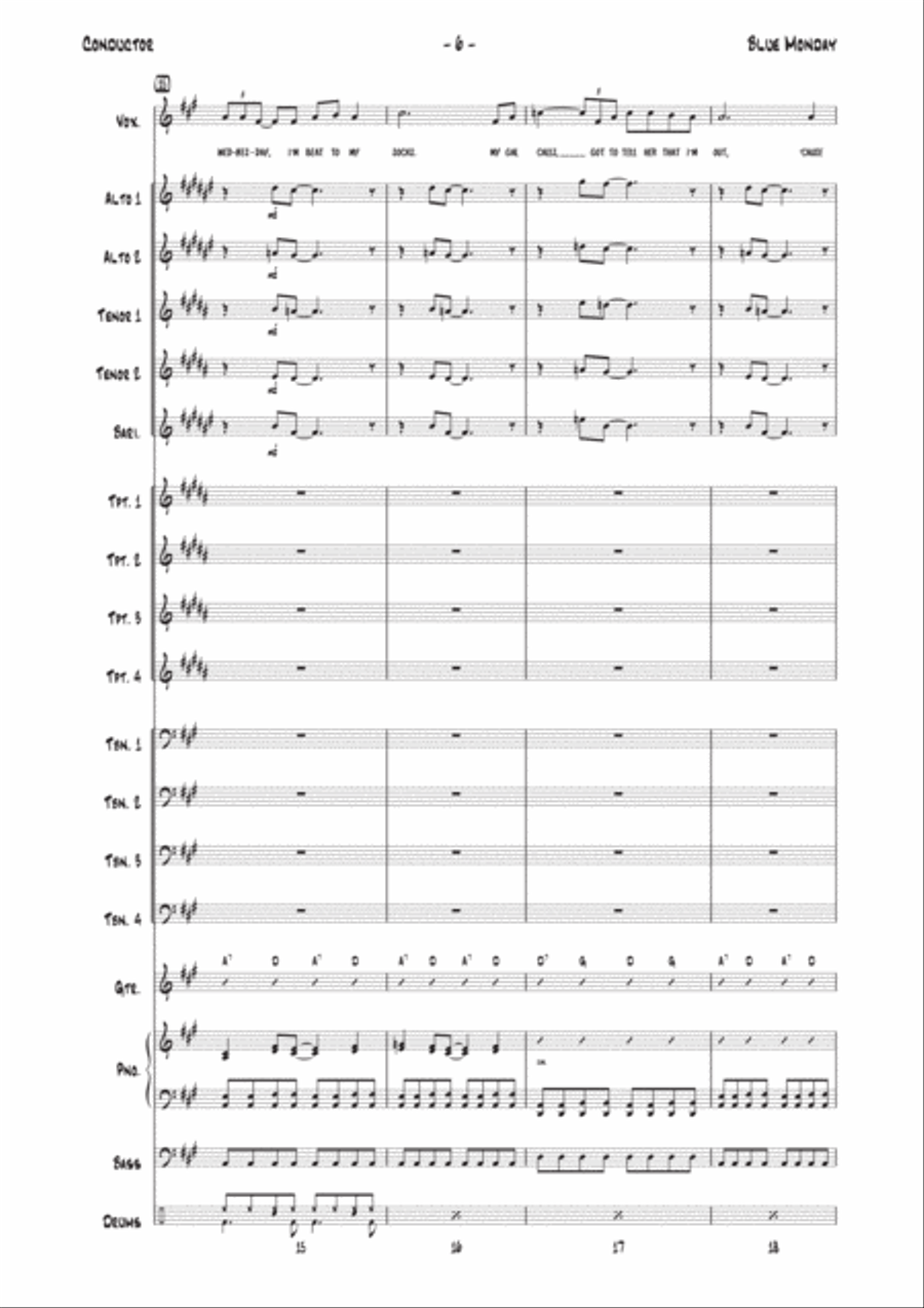 Blue Monday Jazz Ensemble scores gallery preview page 6