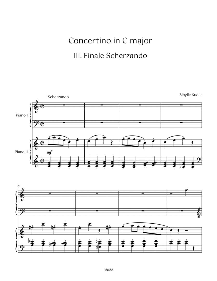 Concertino in C major III. Finale for Early Intermediate Piano image number null