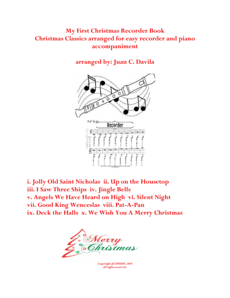 My First Christmas Recorder Book (for easy recorder and piano accompaniment) image number null