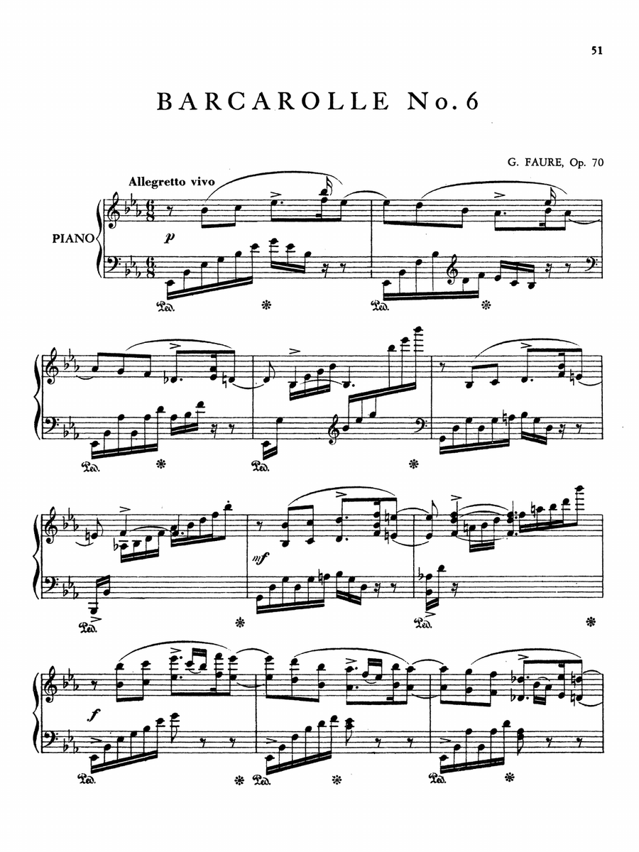Fauré: Six Barcaroles