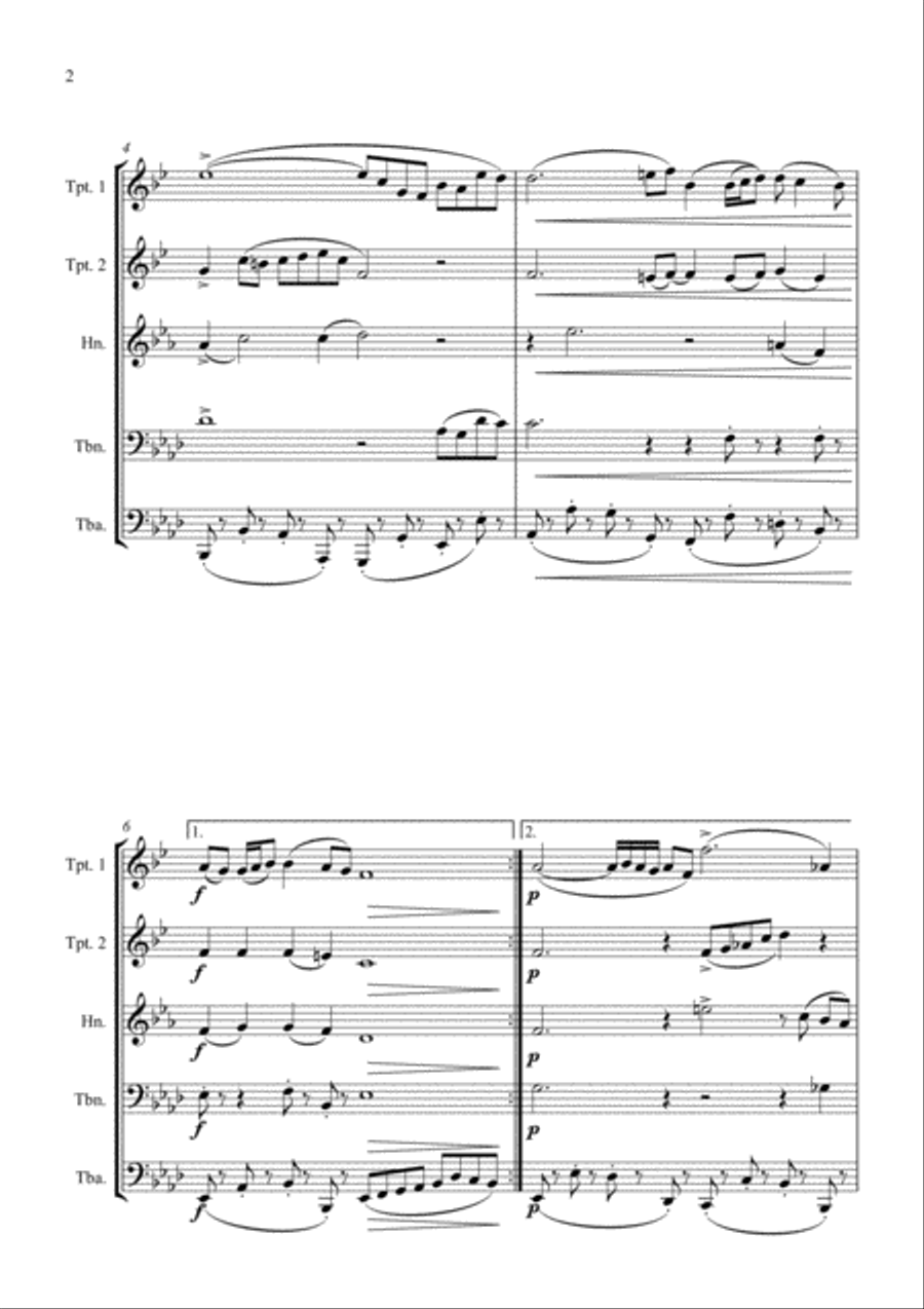 Air on the G string - Brass Quintet Brass Quintet scores gallery preview page 2