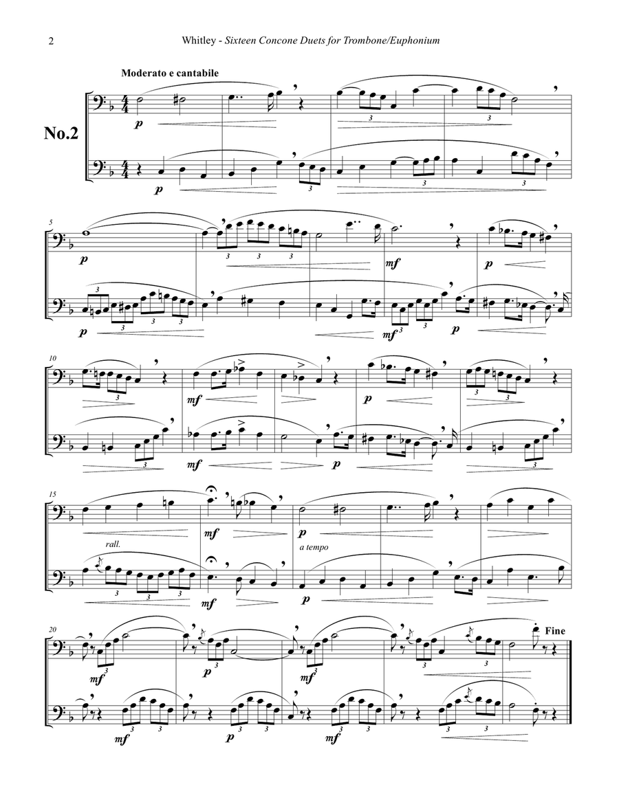 Sixteen Duets from selected Vocalises for Trombone or Euphonium Euphonium scores gallery preview page 4