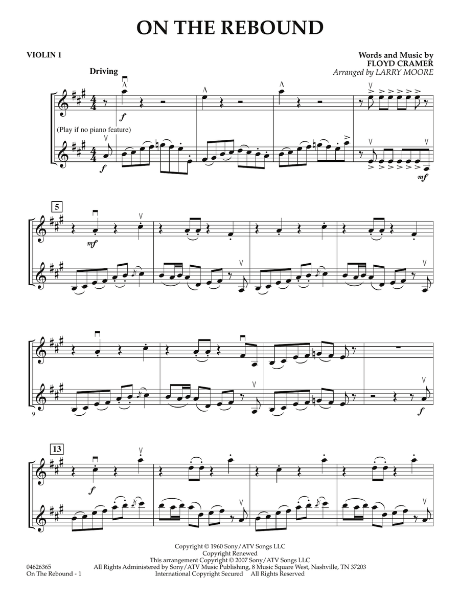 On the Rebound - Violin 1 Orchestra scores gallery preview page 1