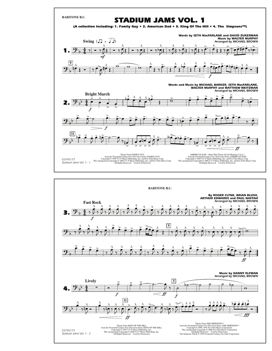 Stadium Jams - Vol. 1 - Baritone B.C.