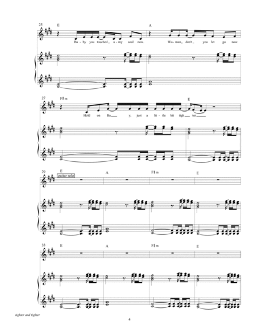 Tighter And Tighter Piano, Vocal, Guitar scores gallery preview page 6