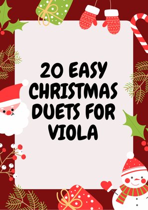 Book cover for 20 Easy Christmas Duets for Viola